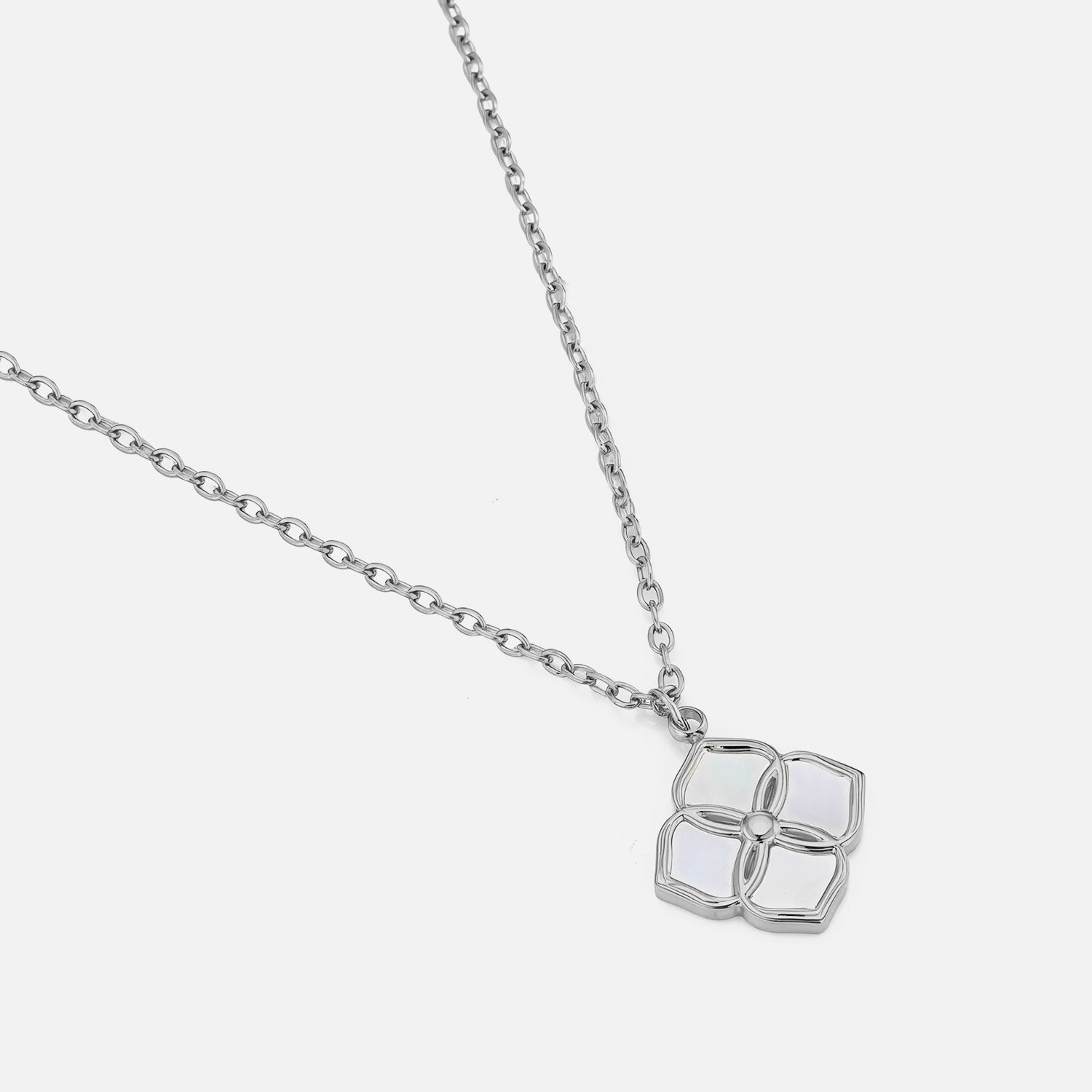 Ketting lux bloem zilver - Desieradenconcurrent.nl