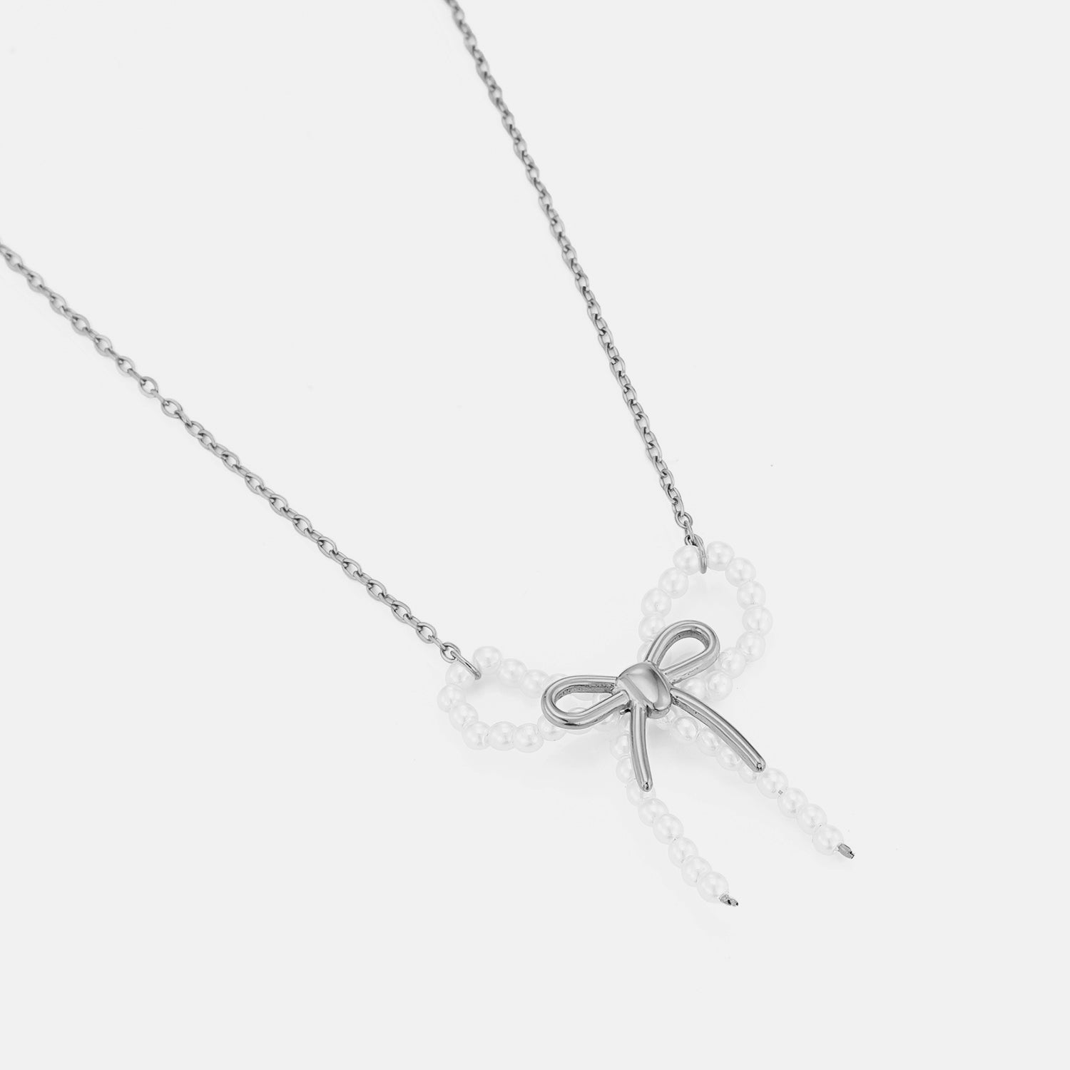 Ketting parel strik zilver - Desieradenconcurrent.nl