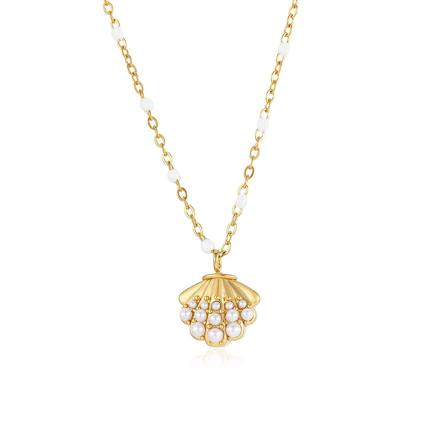 Ketting schelp parel goud - Desieradenconcurrent.nl
