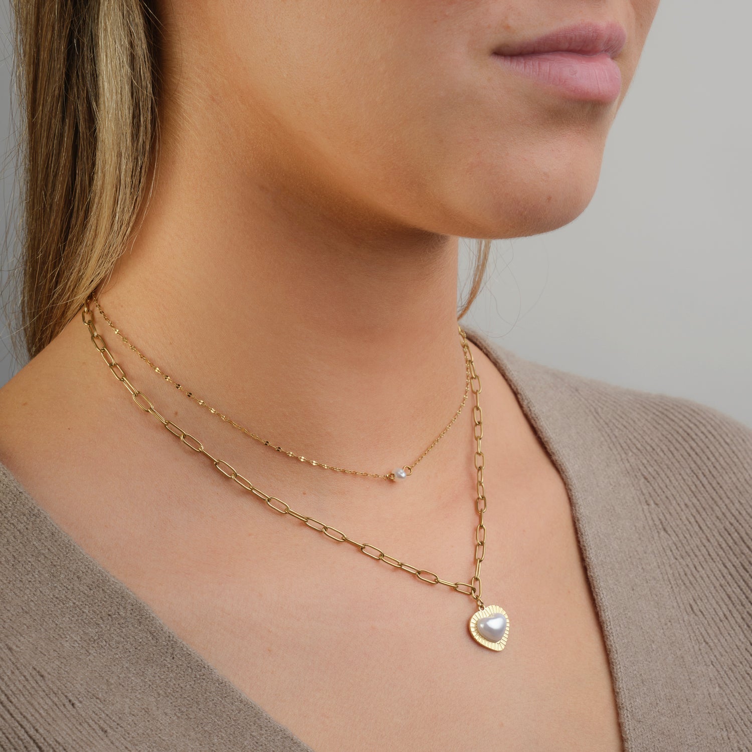 Ketting single parel goud - Desieradenconcurrent.nl