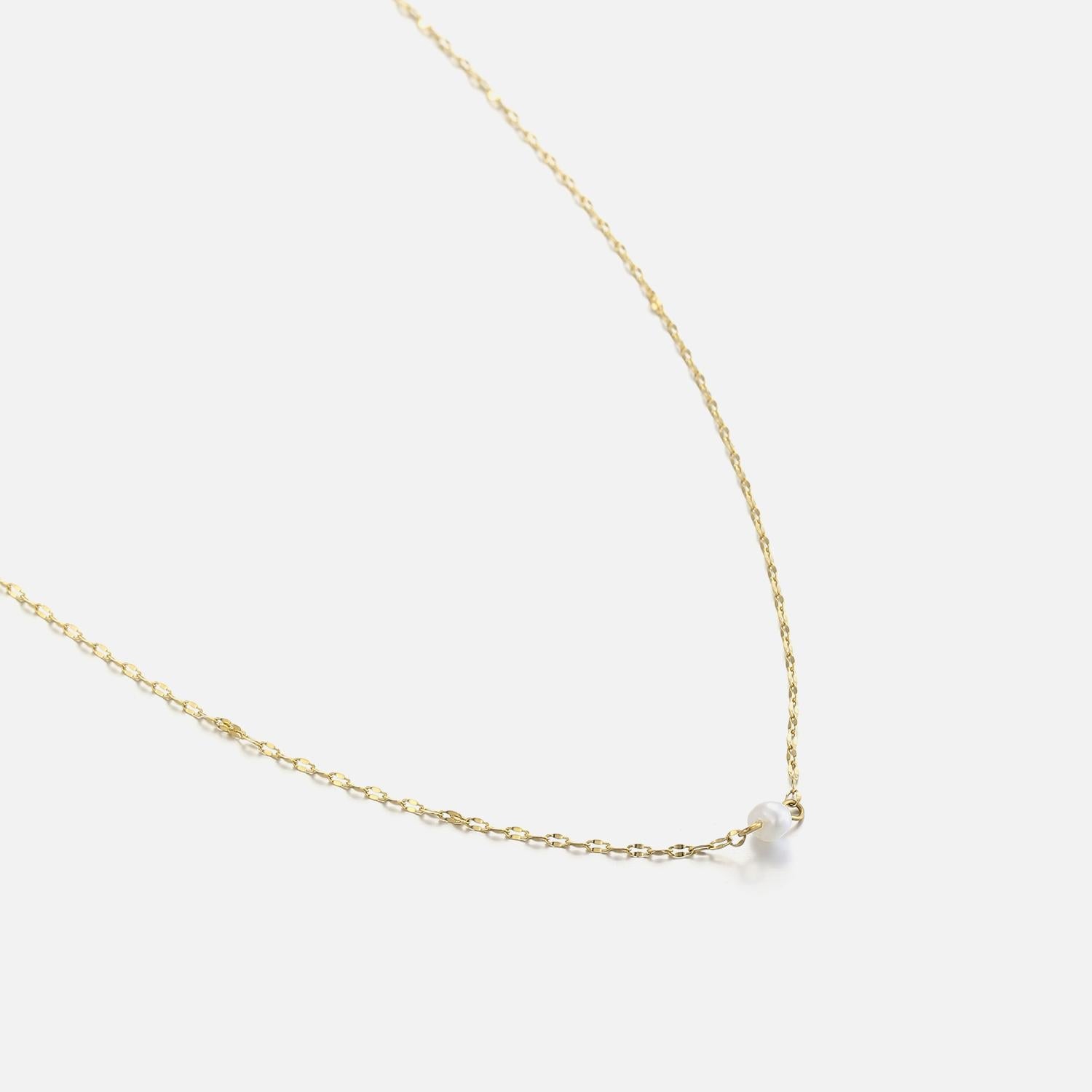 Ketting single parel goud - Desieradenconcurrent.nl
