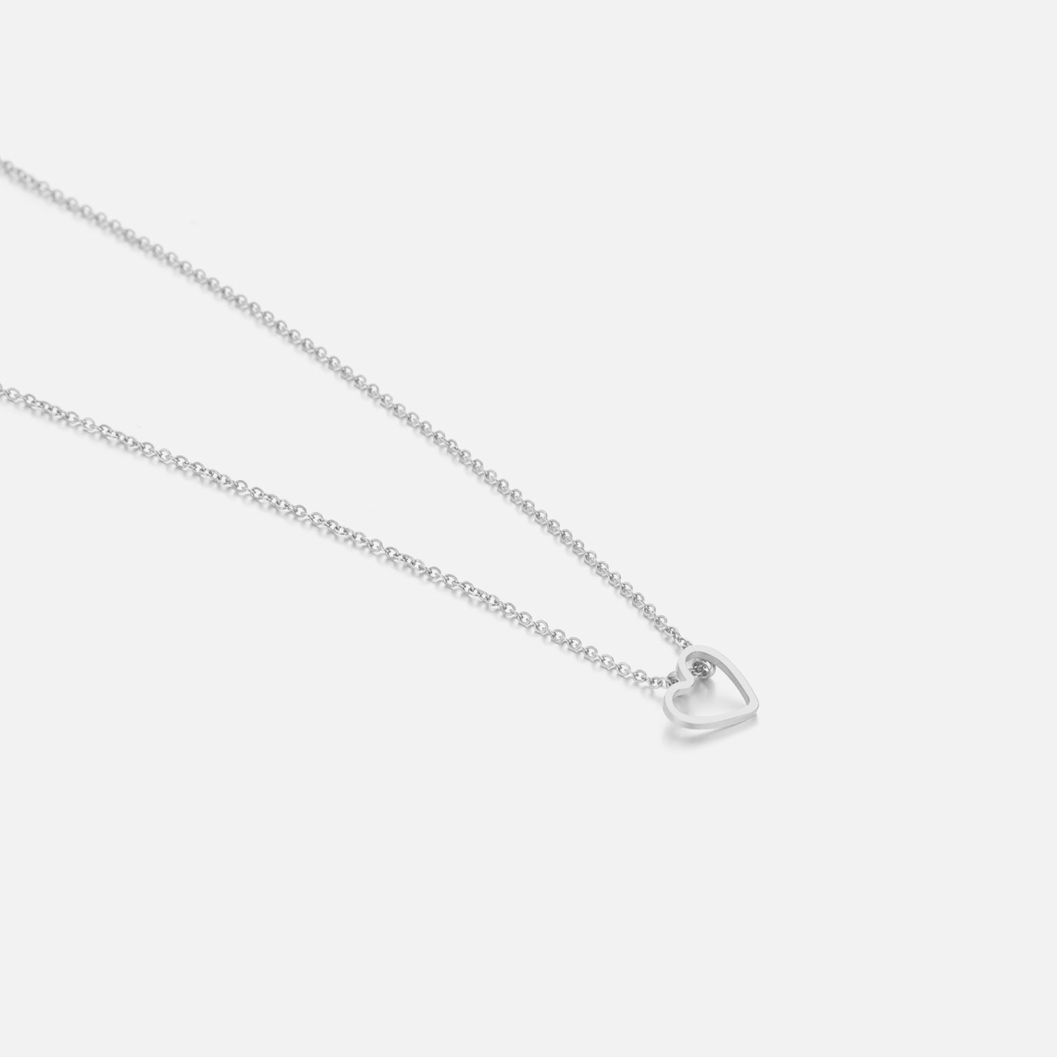 Ketting sliding hart zilver - Desieradenconcurrent.nl