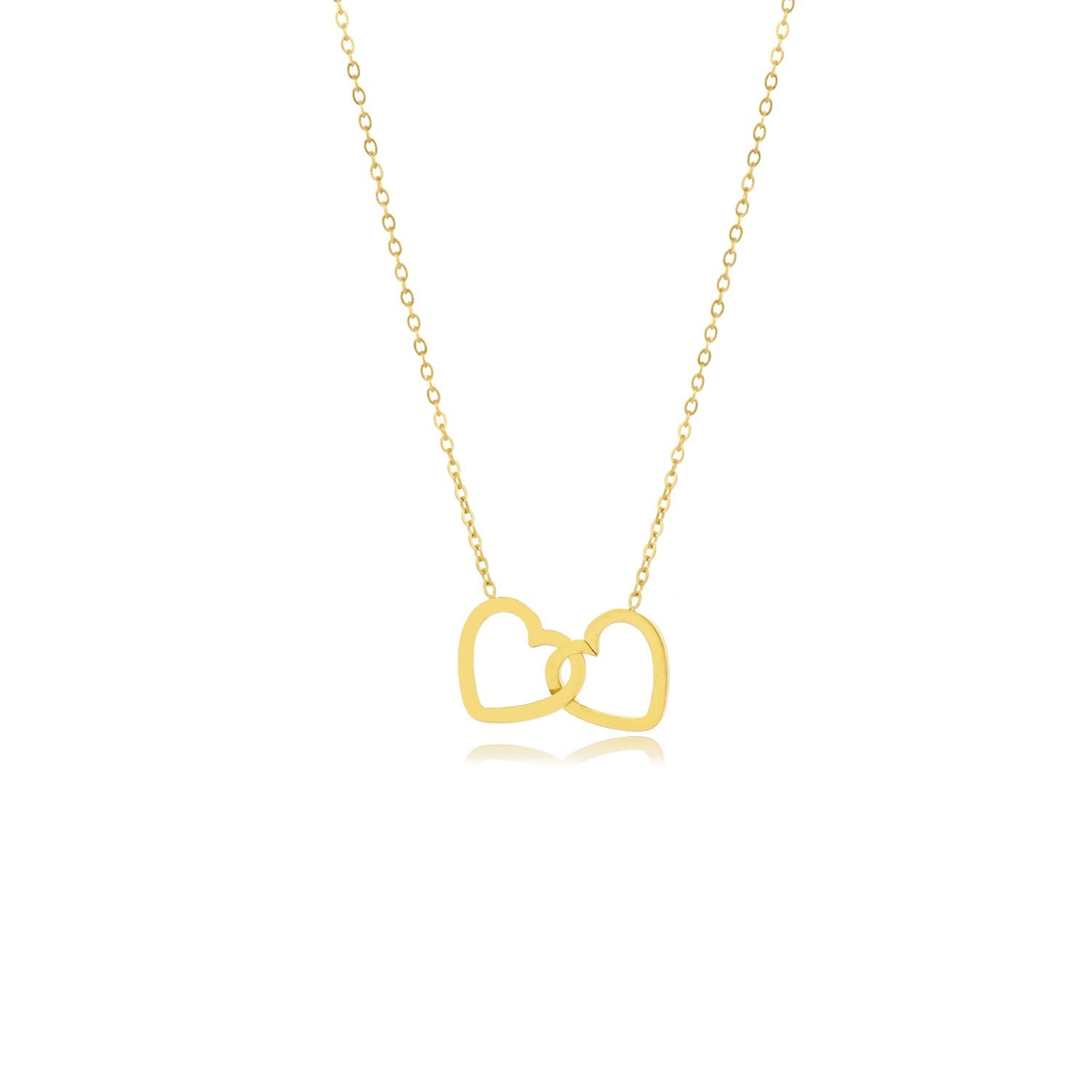 ketting verbonden hart goud - Desieradenconcurrent.nl