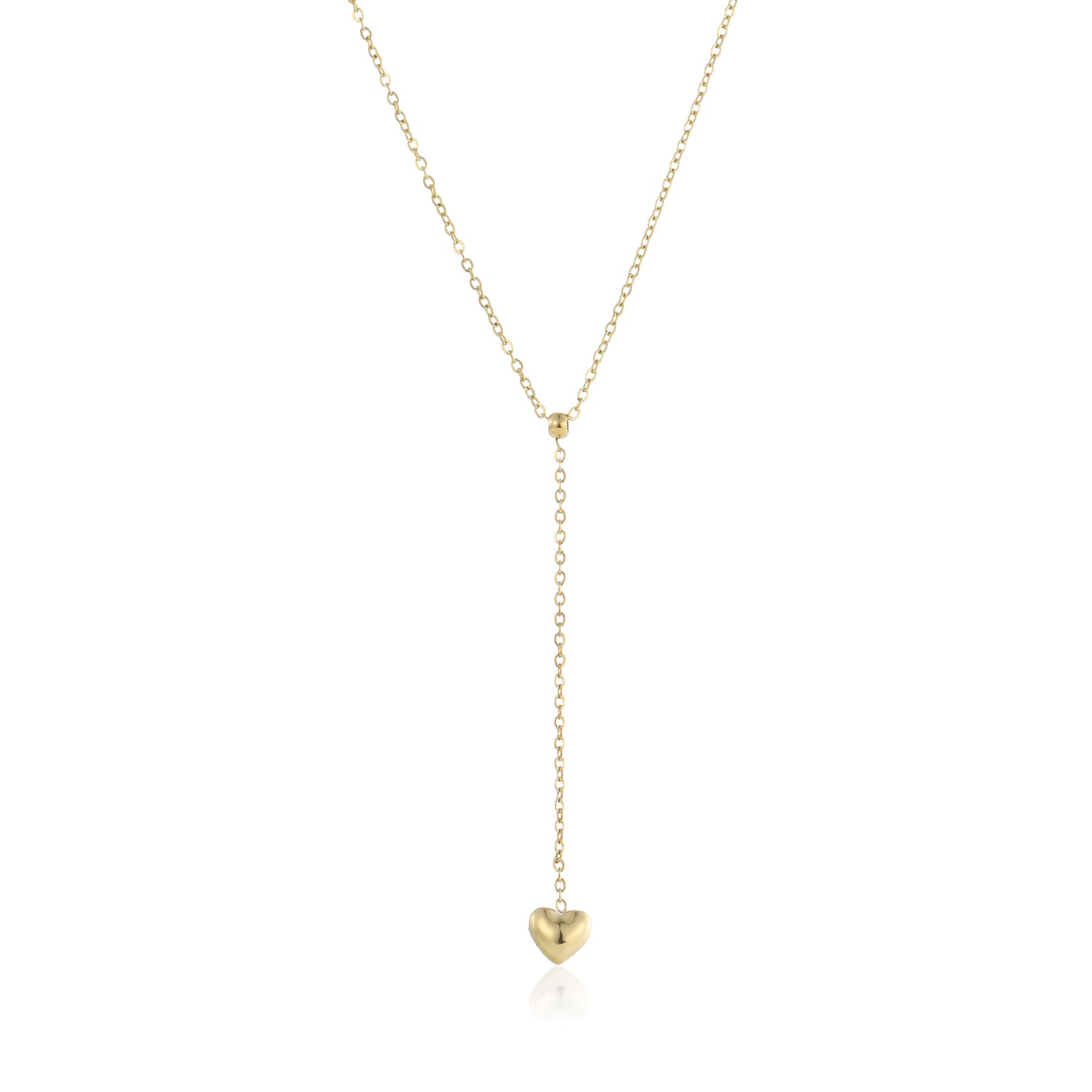 Ketting Y - vorm hartje goud - Desieradenconcurrent.nl