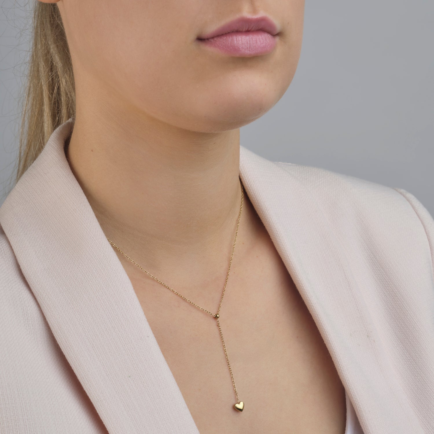 Ketting Y - vorm hartje goud - Desieradenconcurrent.nl
