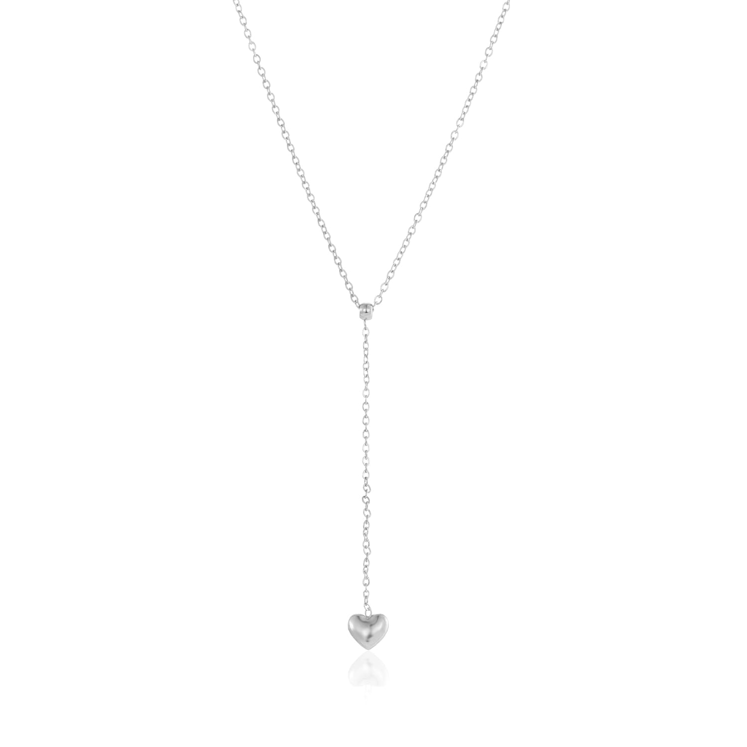 Ketting Y - vorm hartje zilver - Desieradenconcurrent.nl