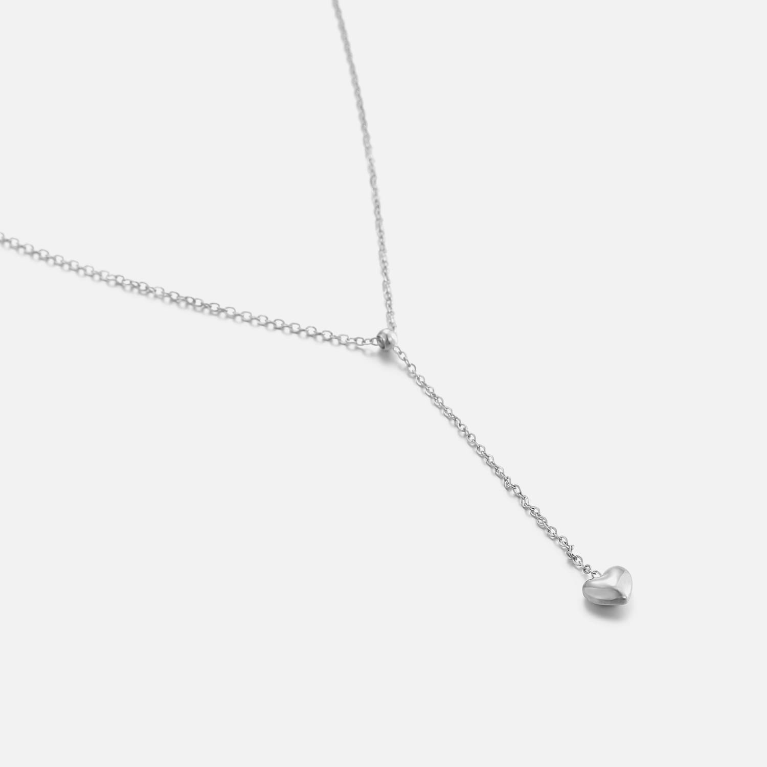 Ketting Y - vorm hartje zilver - Desieradenconcurrent.nl