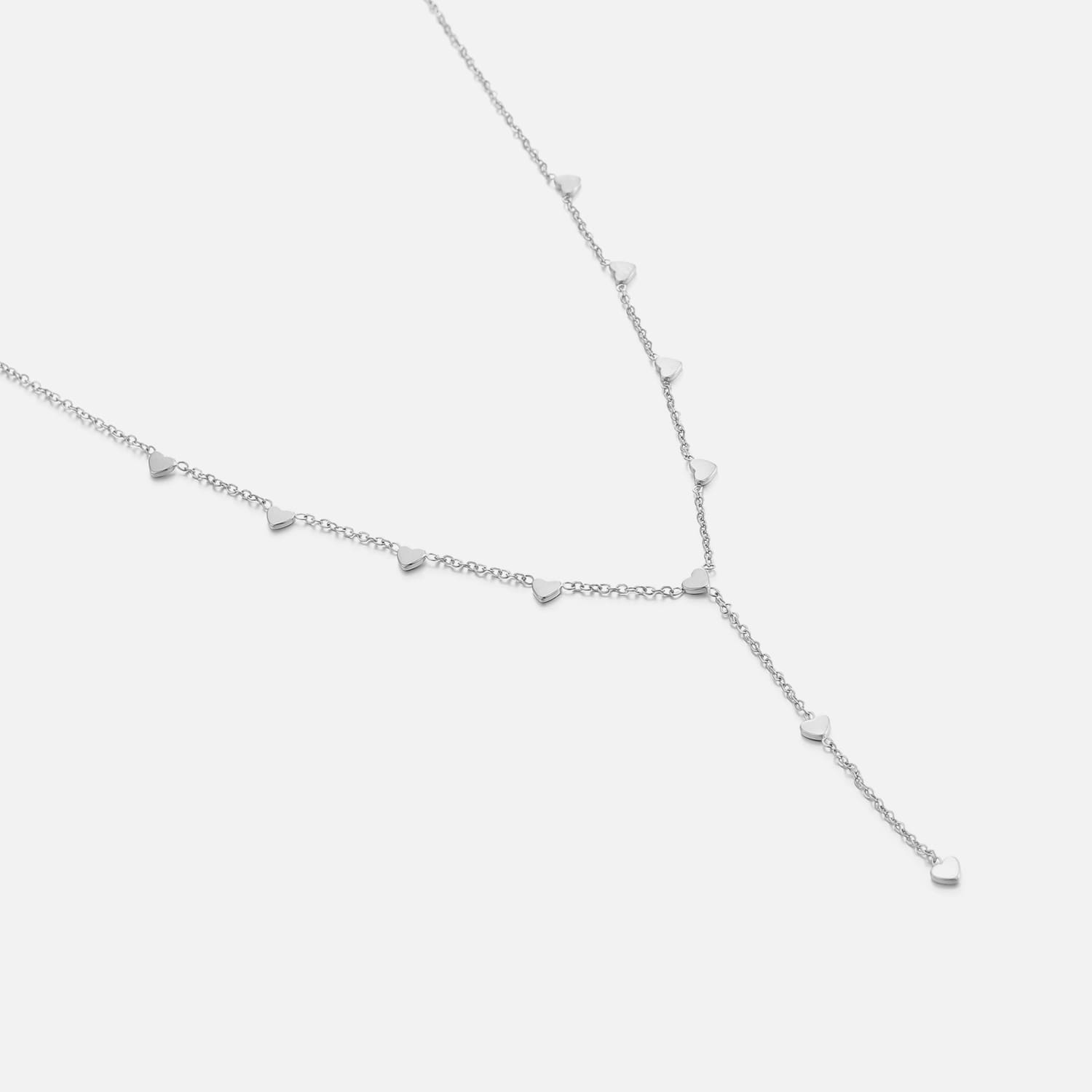 Ketting Y - vorm hartjes zilver - Desieradenconcurrent.nl