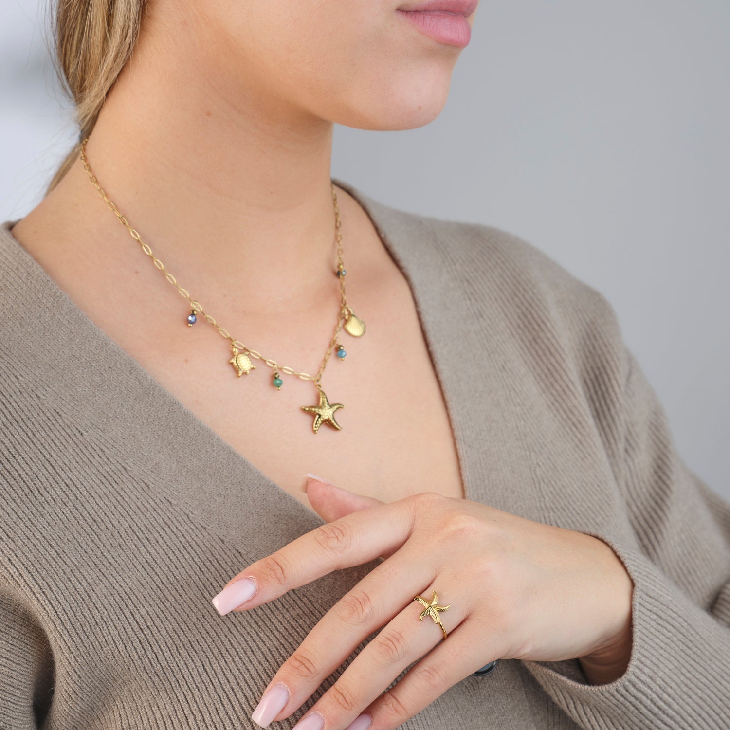 Ketting zee bedels goud - Desieradenconcurrent.nl