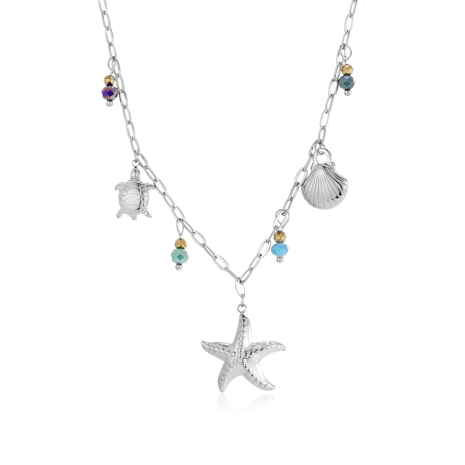 Ketting zee bedels zilver - Desieradenconcurrent.nl
