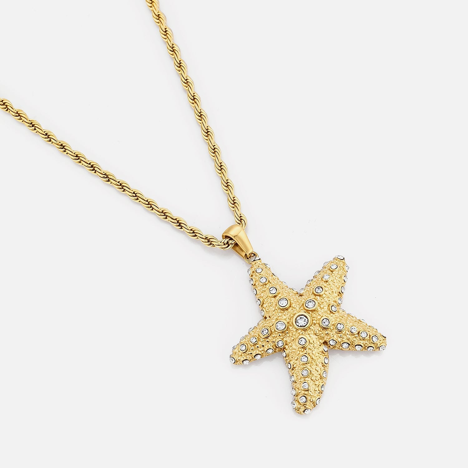 Ketting zeester steentjes goud - Desieradenconcurrent.nl