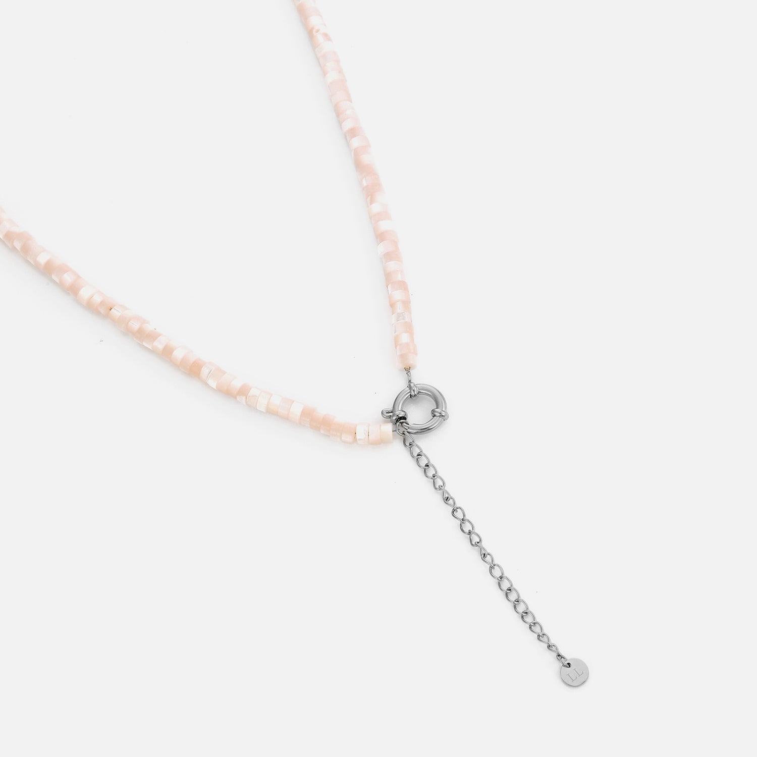 Kralen ketting roze zilver - Desieradenconcurrent.nl
