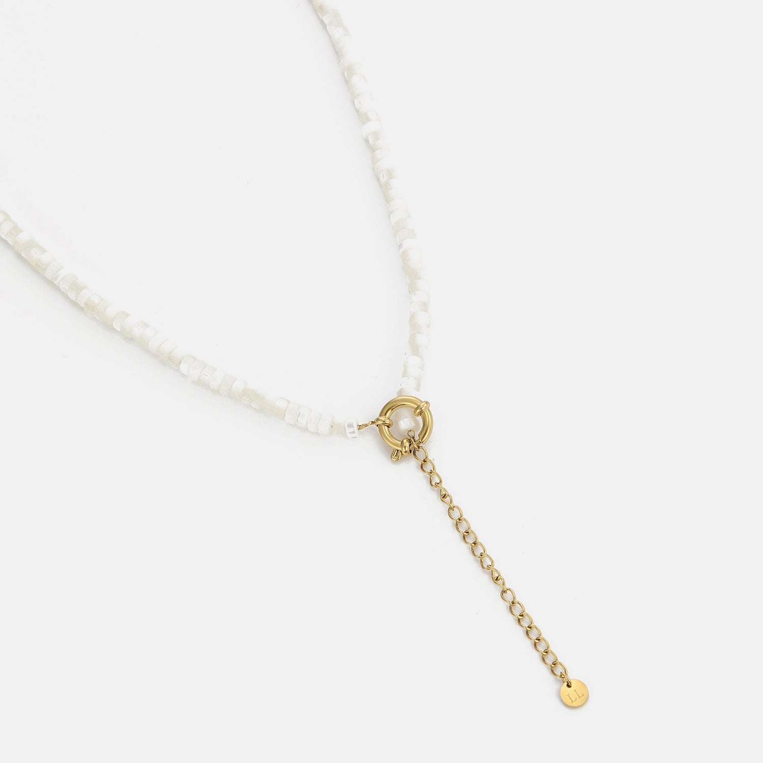 Kralen ketting wit goud - Desieradenconcurrent.nl