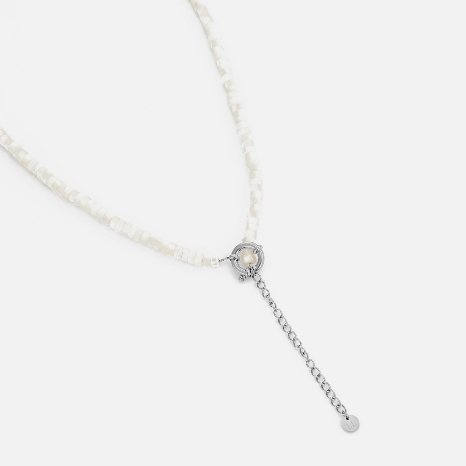 Kralen ketting wit zilver - Desieradenconcurrent.nl