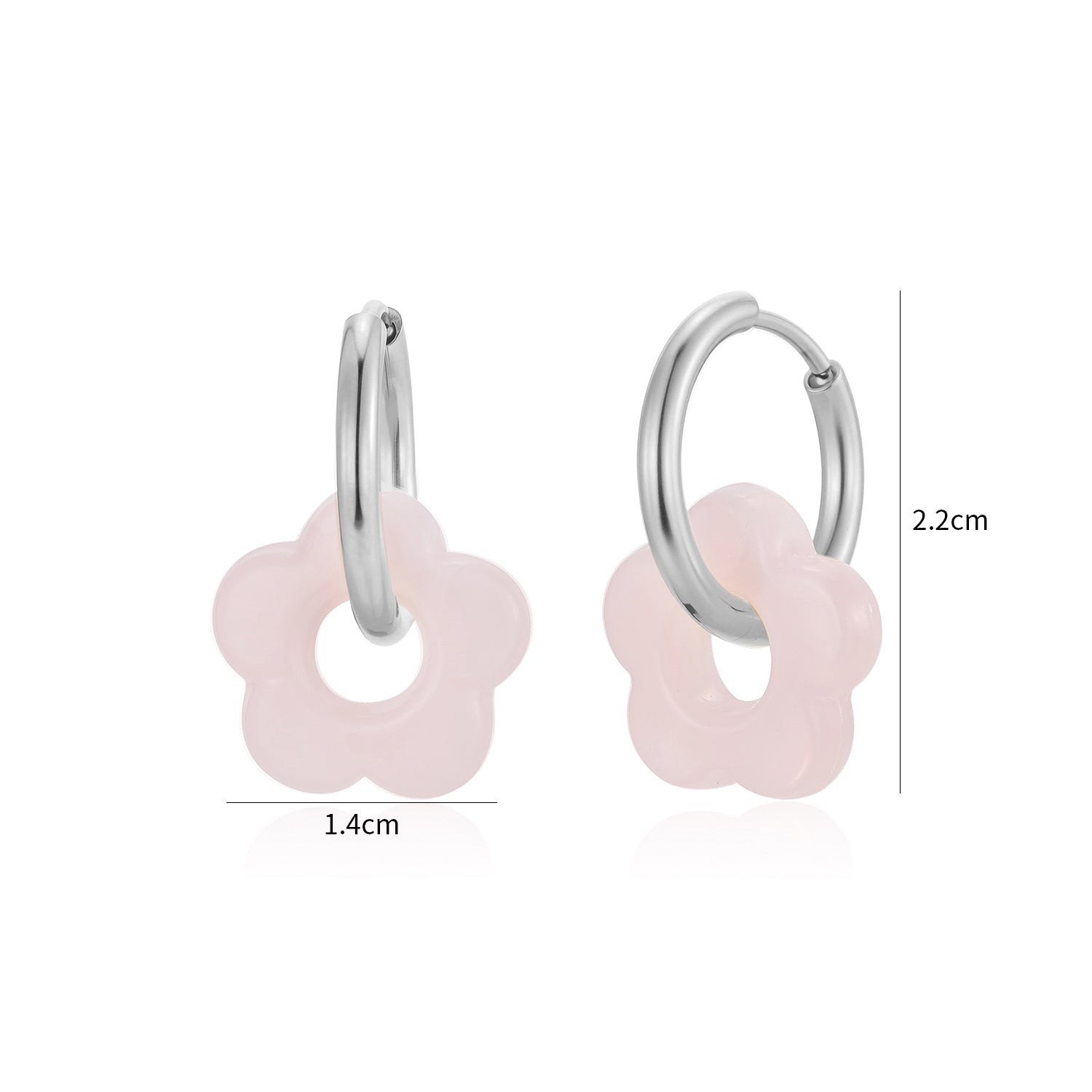 Oorbellen bloem roze zilver - Desieradenconcurrent.nl