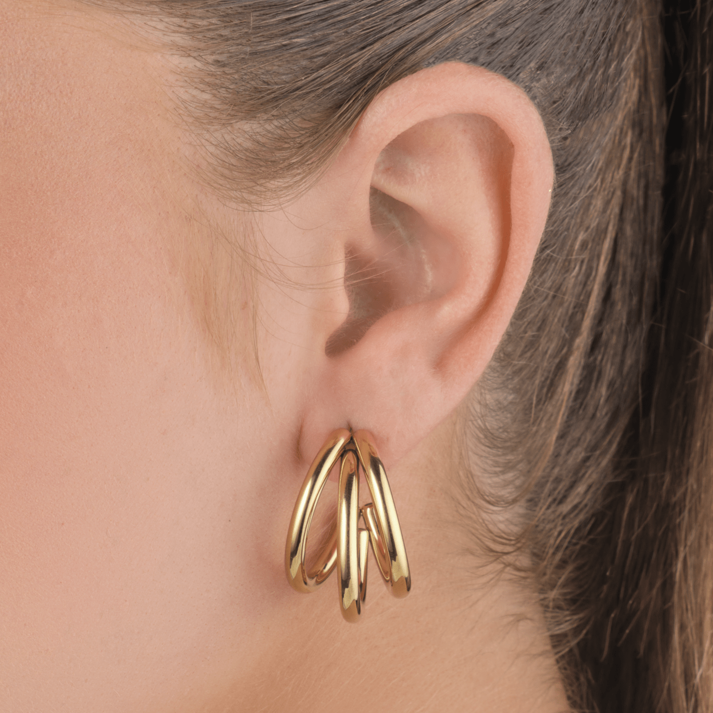 Oorbellen drie hoops goud - Desieradenconcurrent.nl