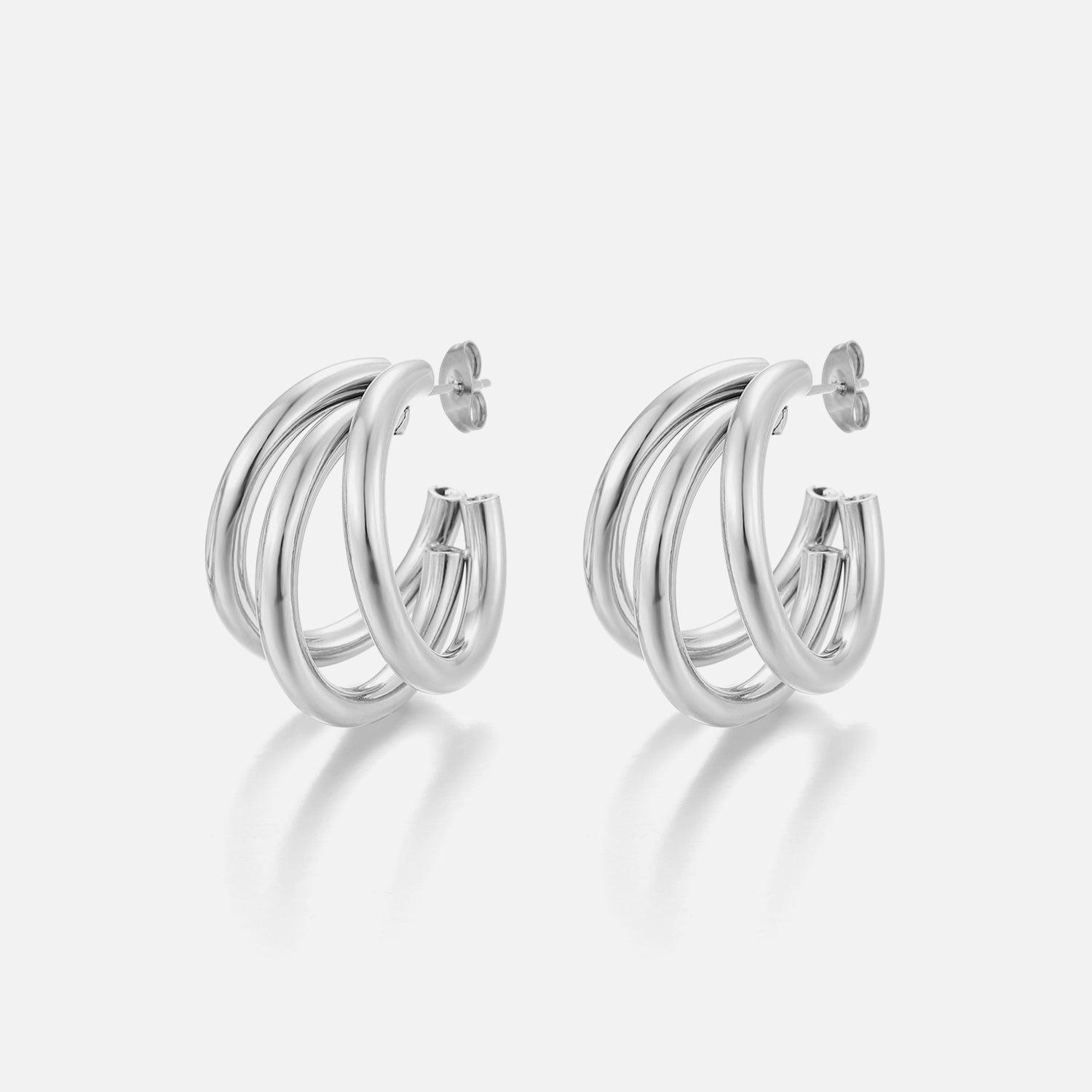 Oorbellen drie hoops zilver - Desieradenconcurrent.nl
