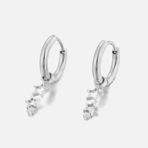 Oorbellen drie sterren zilver - Desieradenconcurrent.nl
