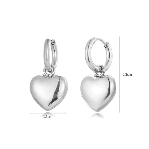 Oorbellen groot hart zilver - Desieradenconcurrent.nl