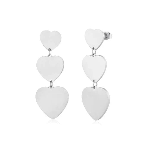 Oorbellen hangende hartjes zilver - Desieradenconcurrent.nl