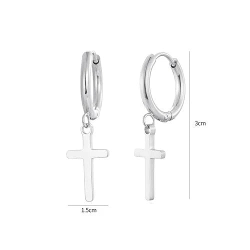 Oorbellen kruisje zilver - Desieradenconcurrent.nl