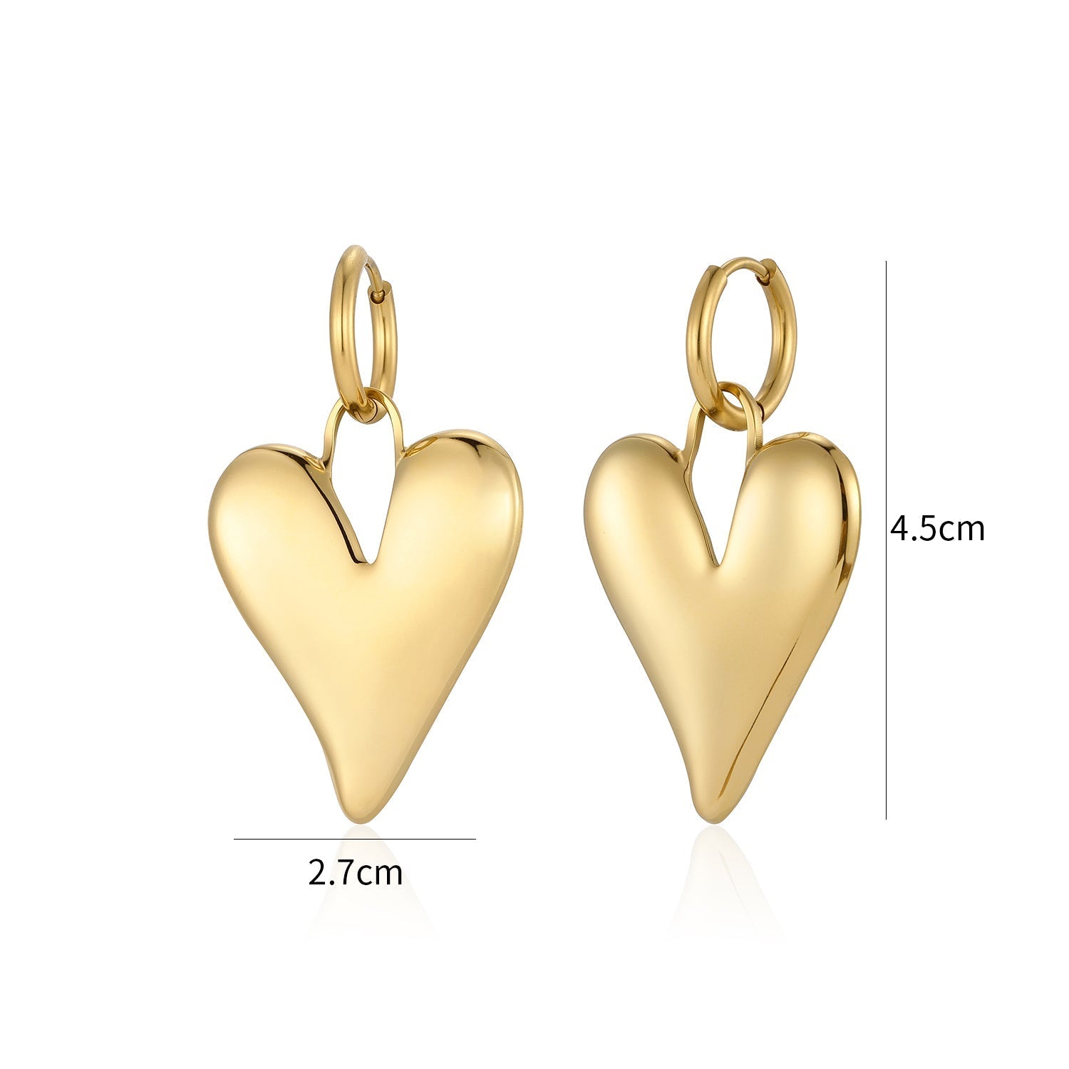 Oorbellen lux hart goud - Desieradenconcurrent.nl
