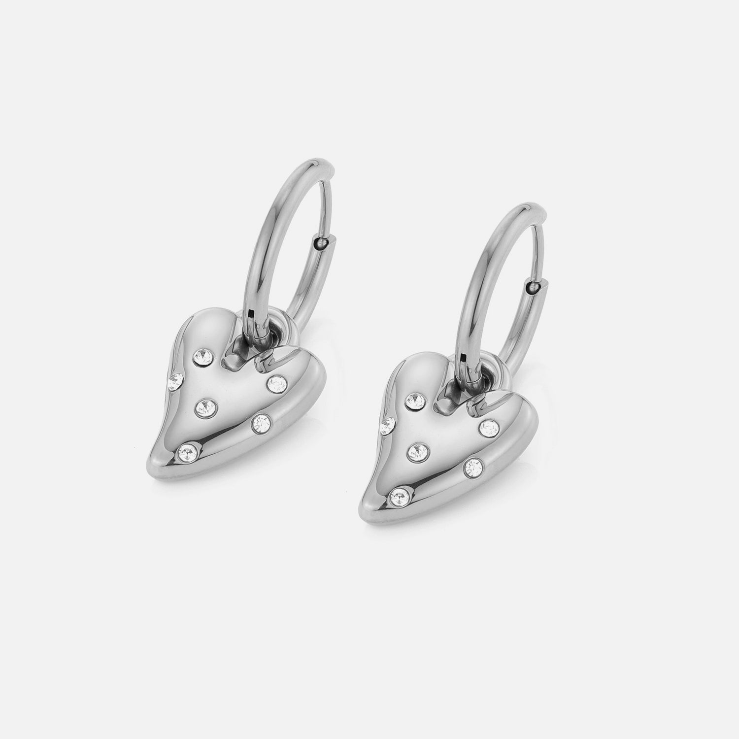 Oorbellen lux hart strass zilver - Desieradenconcurrent.nl