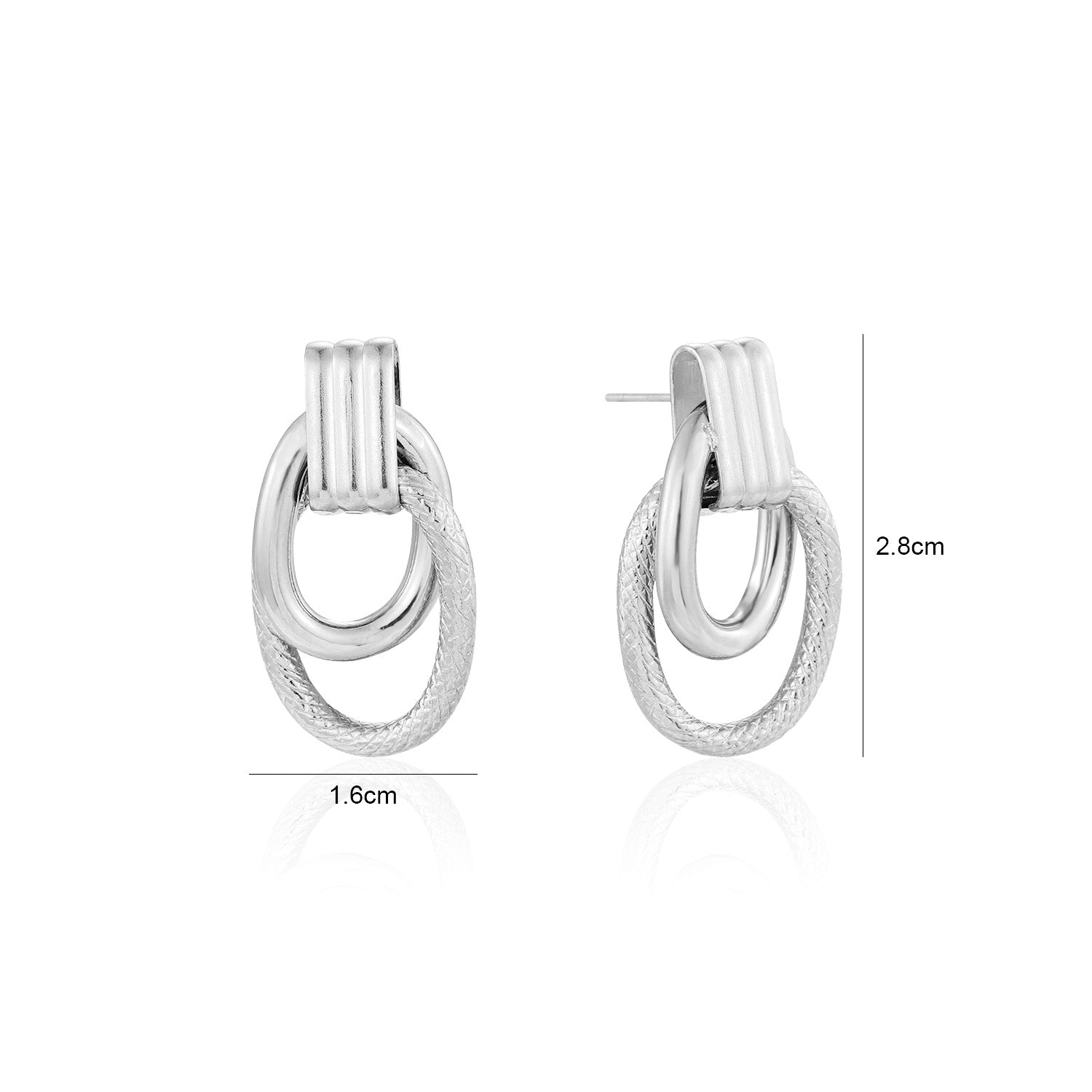 Oorbellen lux ovaal zilver - Desieradenconcurrent.nl