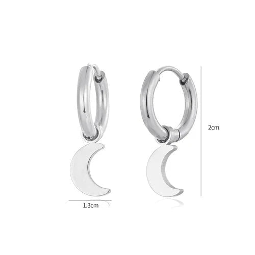 Oorbellen maan zilver - Desieradenconcurrent.nl