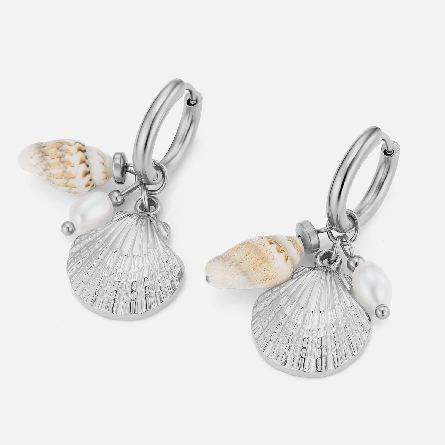 Oorbellen schelp bedels zilver - Desieradenconcurrent.nl