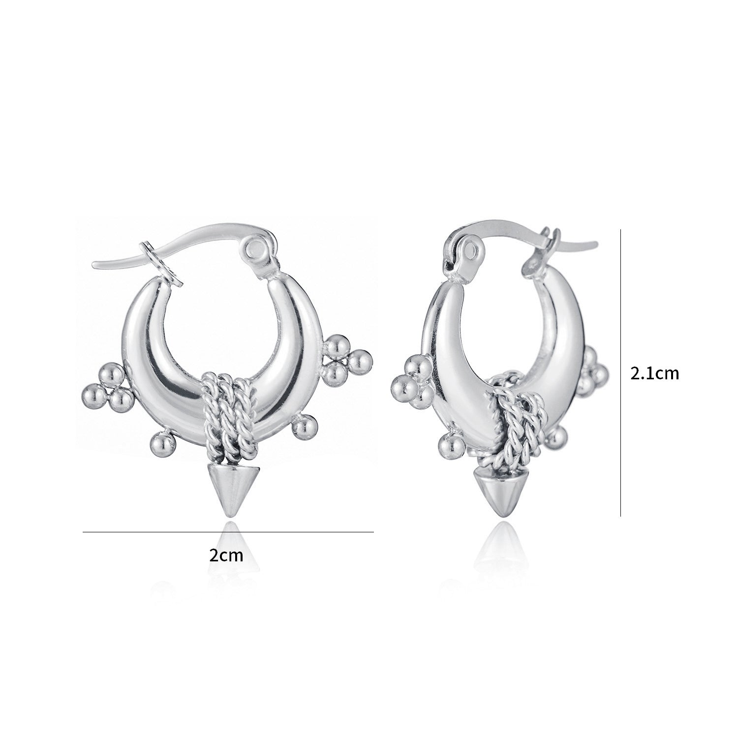 Oorbellen spikes zilver - Desieradenconcurrent.nl