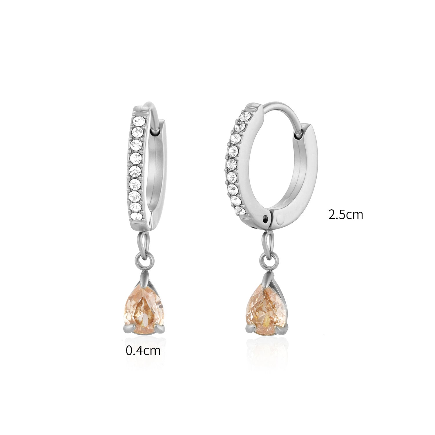Oorbellen zirkonia druppel zilver - Desieradenconcurrent.nl