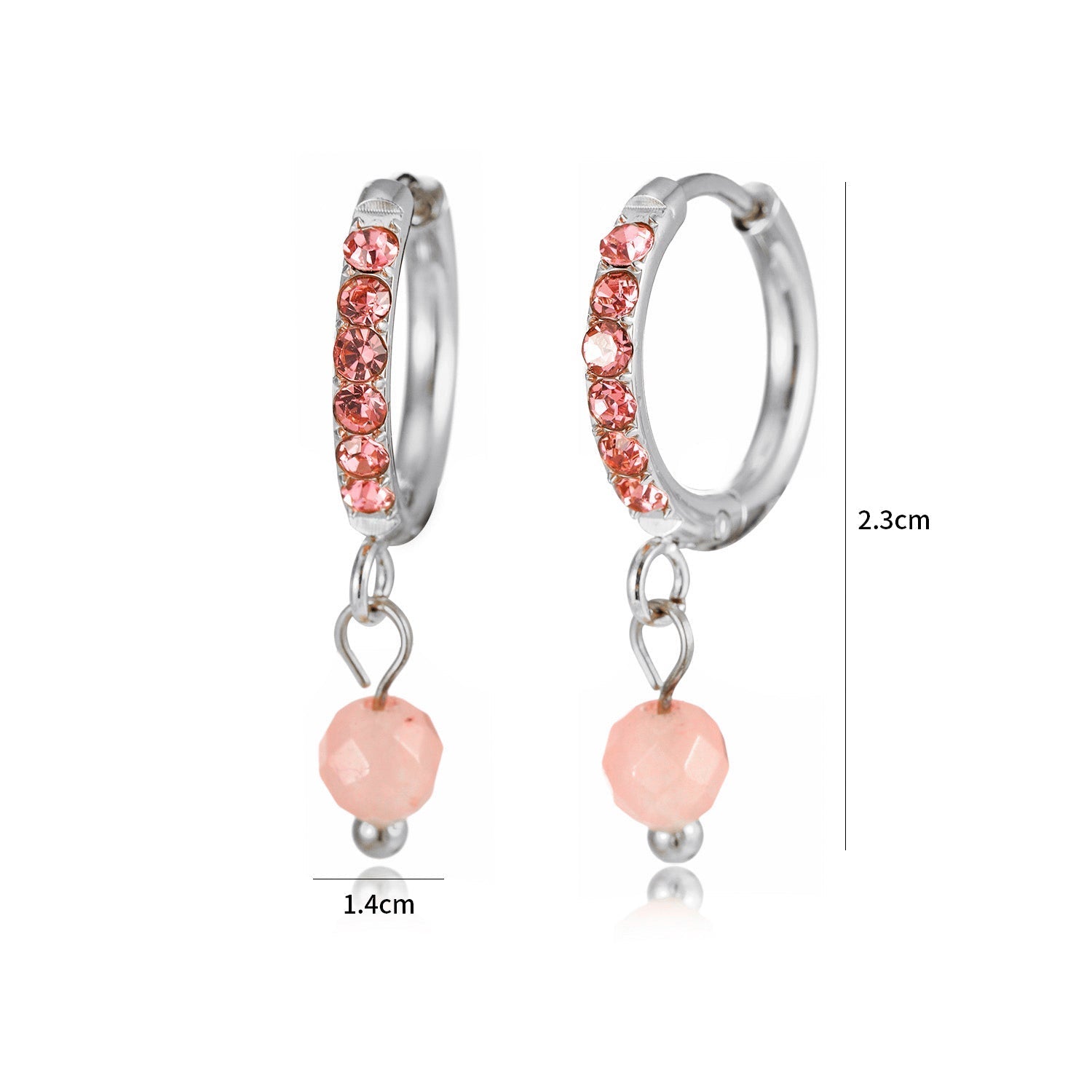 Oorring roze steentjes lux zilver - Desieradenconcurrent.nl