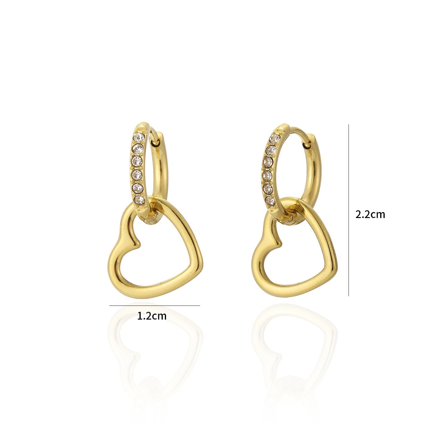 Oorring steentjes hartje goud - Desieradenconcurrent.nl