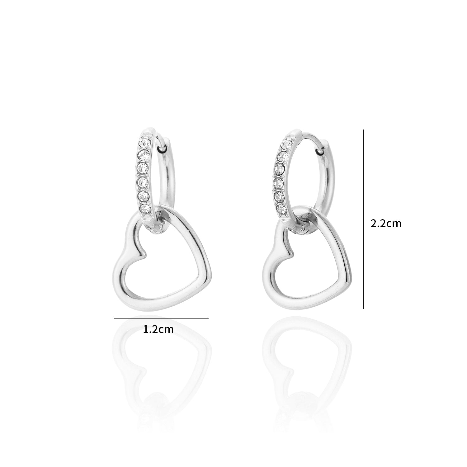 Oorring steentjes hartje zilver - Desieradenconcurrent.nl