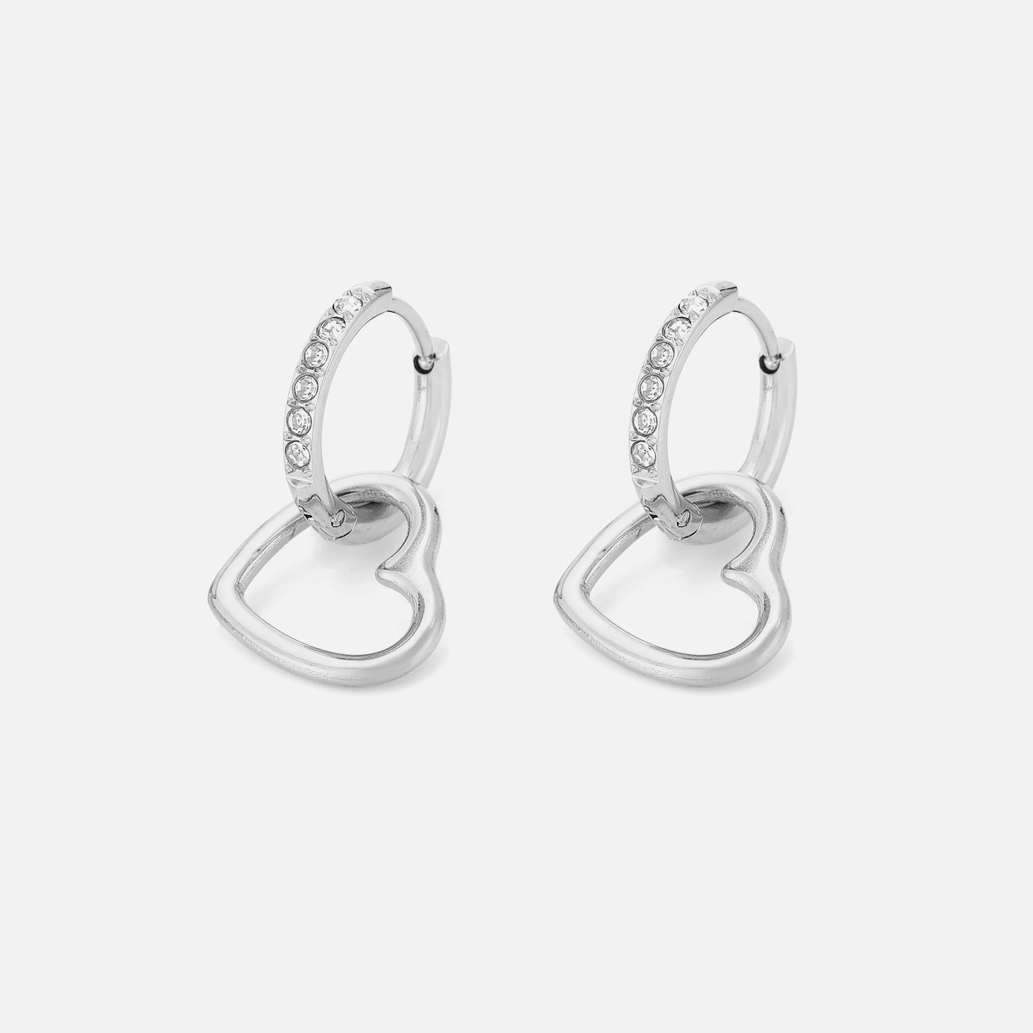 Oorring steentjes hartje zilver - Desieradenconcurrent.nl
