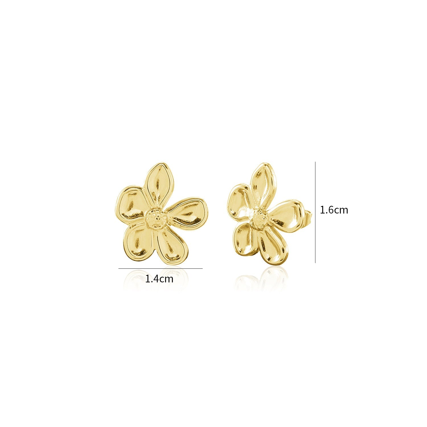 Oorsteker flower goud - Desieradenconcurrent.nl