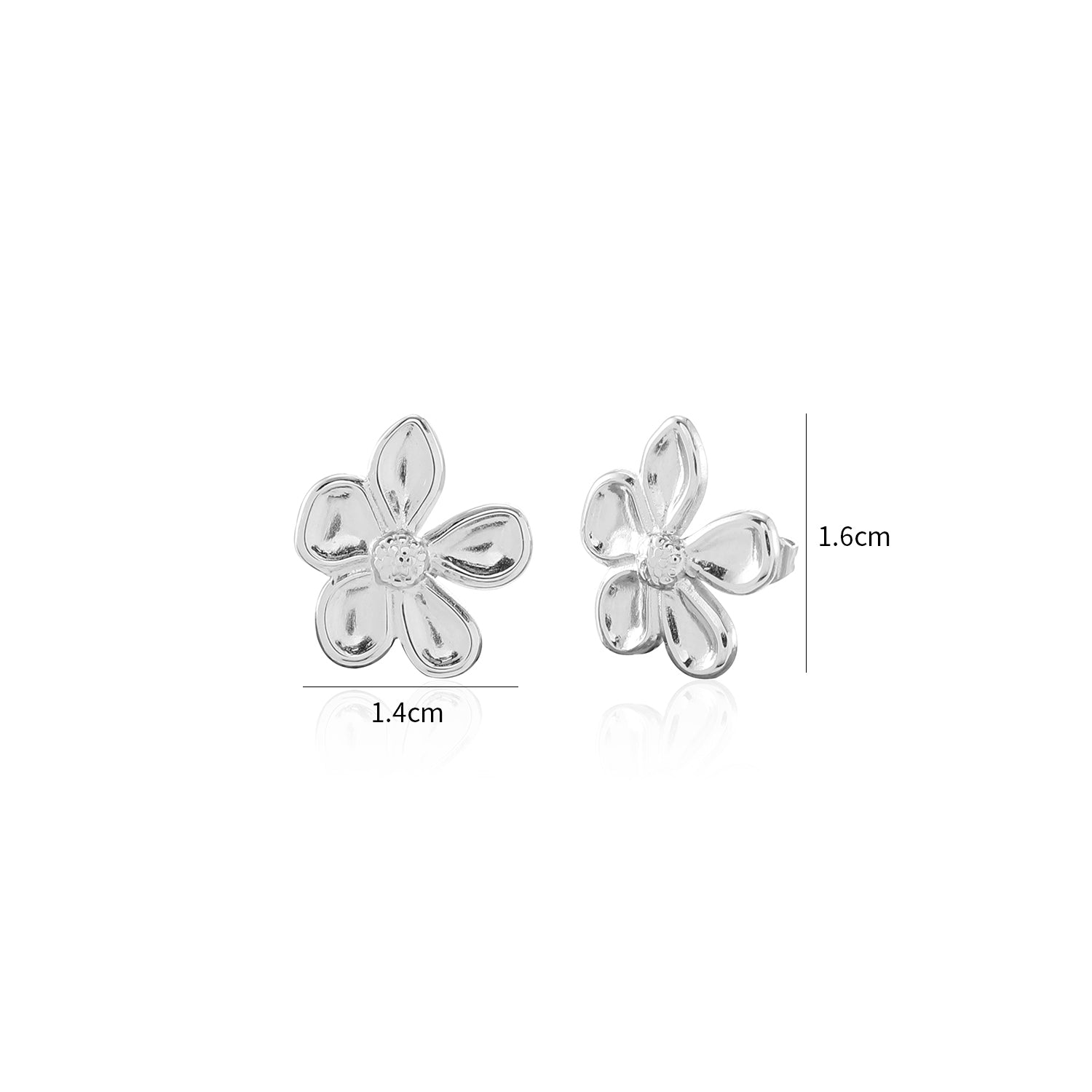 Oorsteker flower zilver - Desieradenconcurrent.nl
