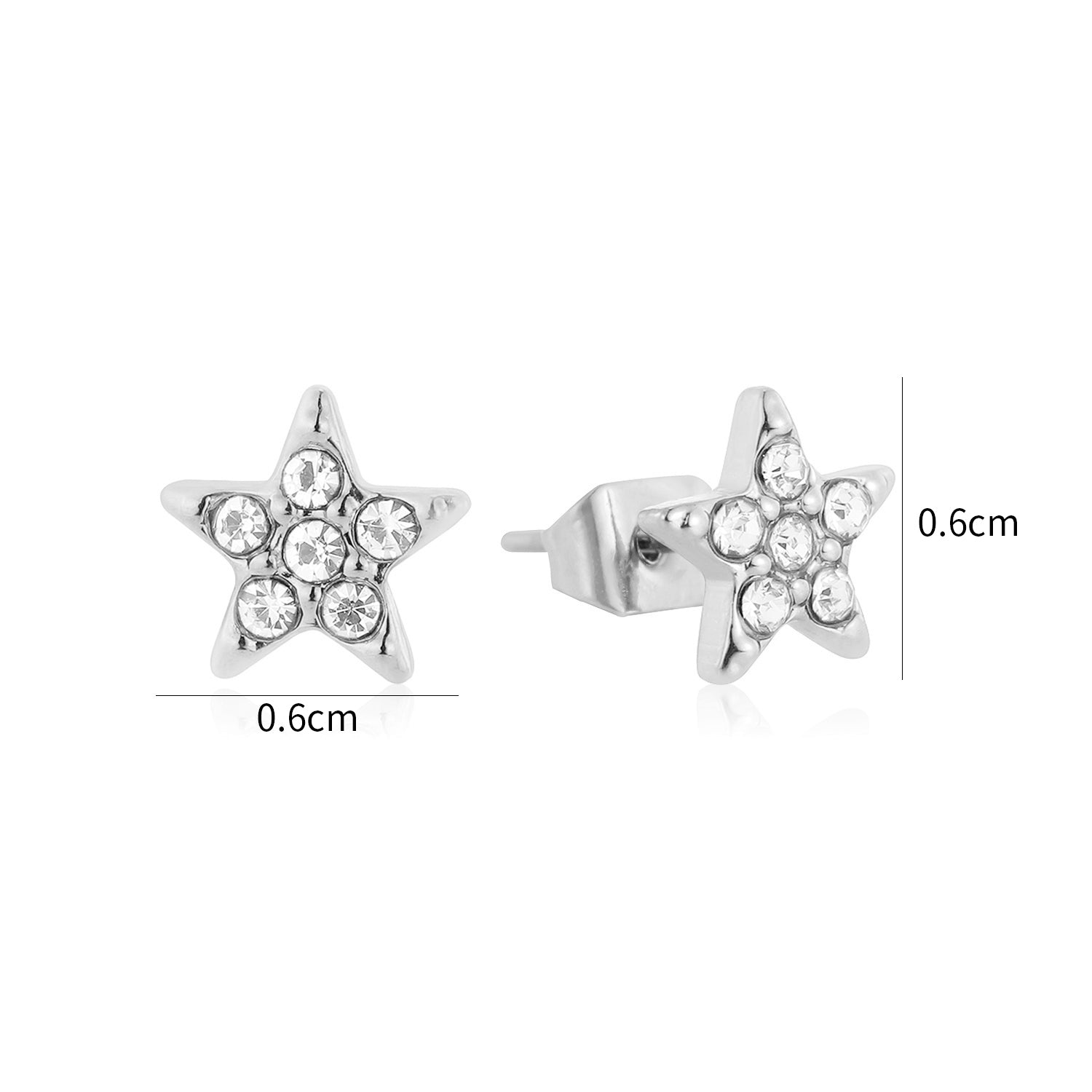 Oorsteker ster steentjes zilver - Desieradenconcurrent.nl