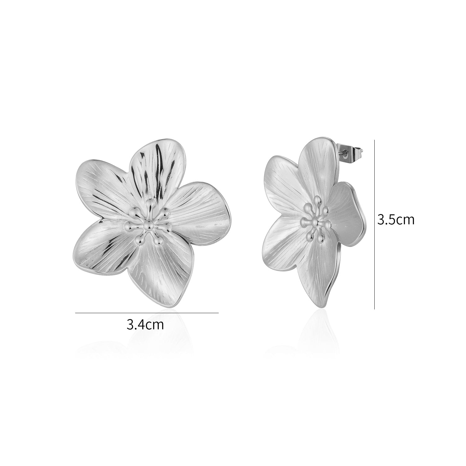 Oorstekers classic flower zilver - Desieradenconcurrent.nl