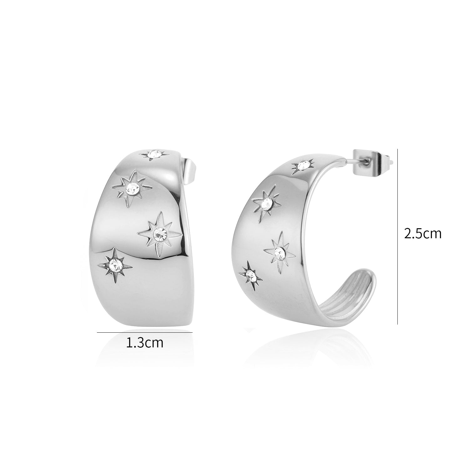Oorstekers cosmos zilver - Desieradenconcurrent.nl