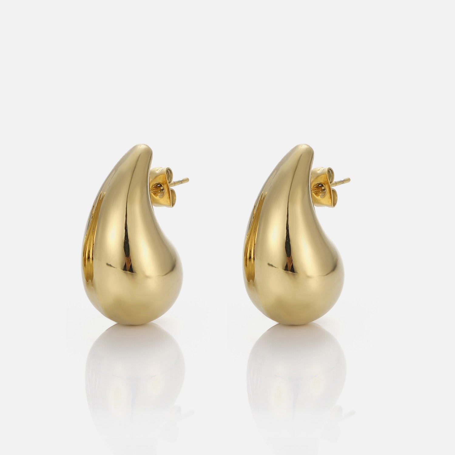 Oorstekers druppel 31mm goud - Desieradenconcurrent.nl