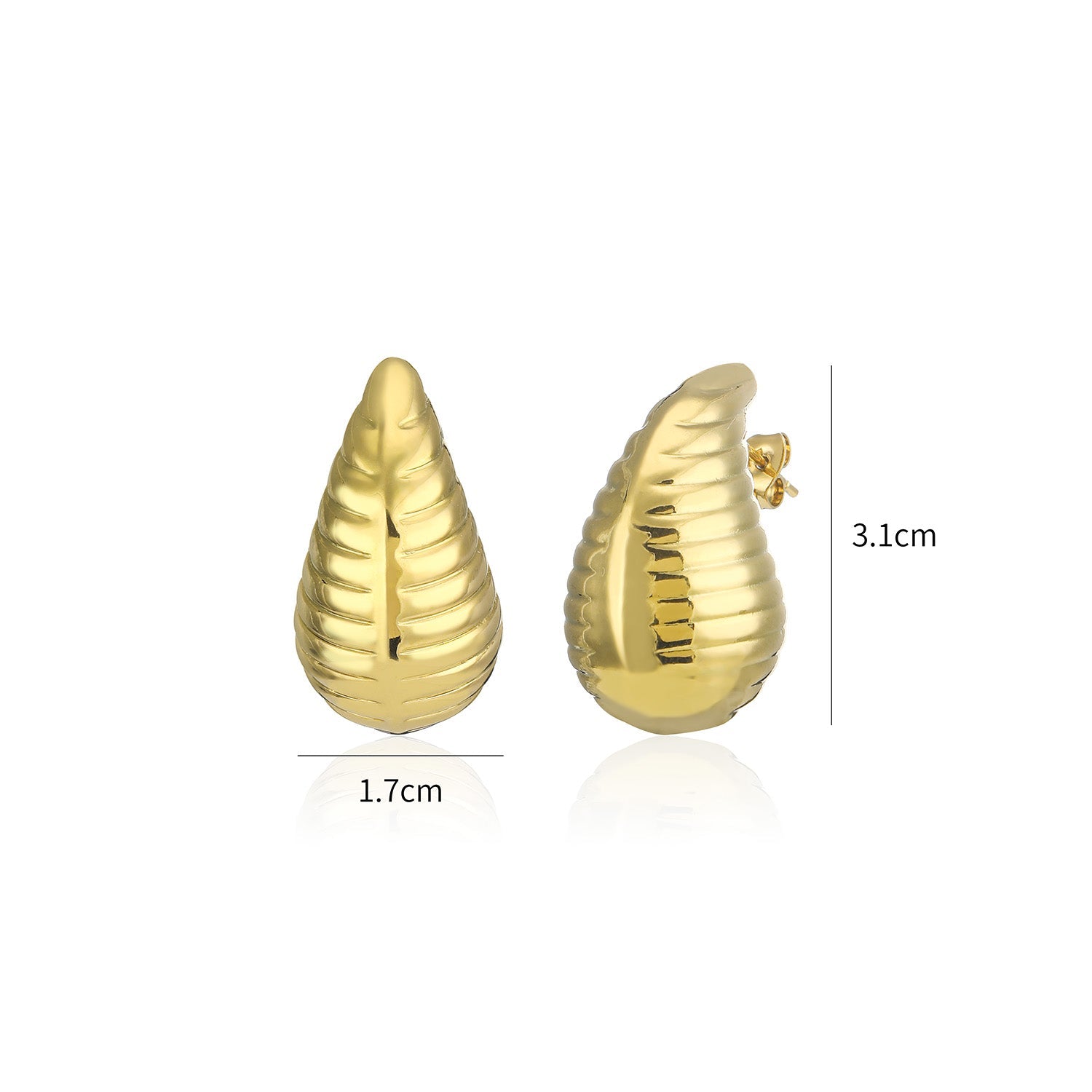 Oorstekers druppel Lux 32mm goud - Desieradenconcurrent.nl