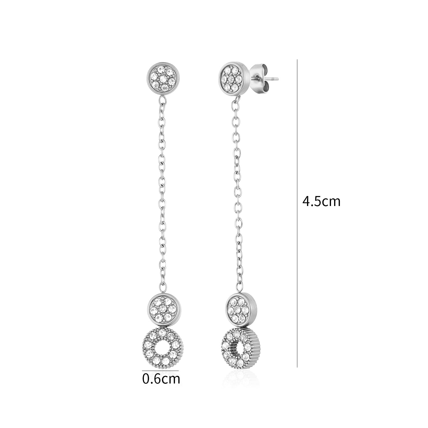 Oorstekers dubbele cirkel zilver - Desieradenconcurrent.nl