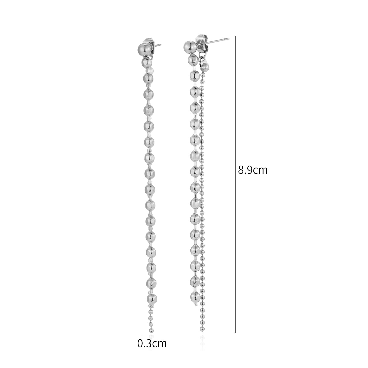 Oorstekers dubbele ketting zilver - Desieradenconcurrent.nl