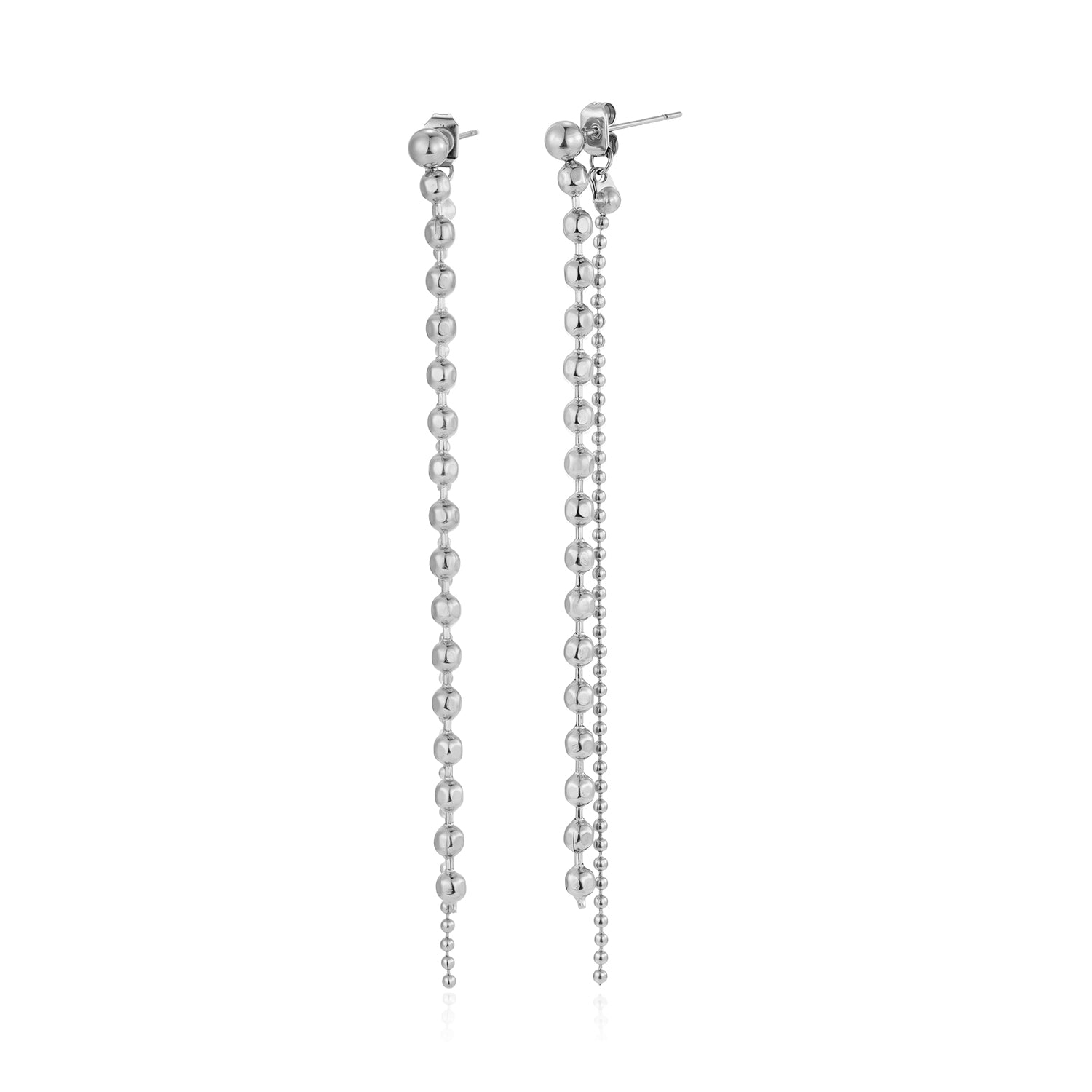 Oorstekers dubbele ketting zilver - Desieradenconcurrent.nl