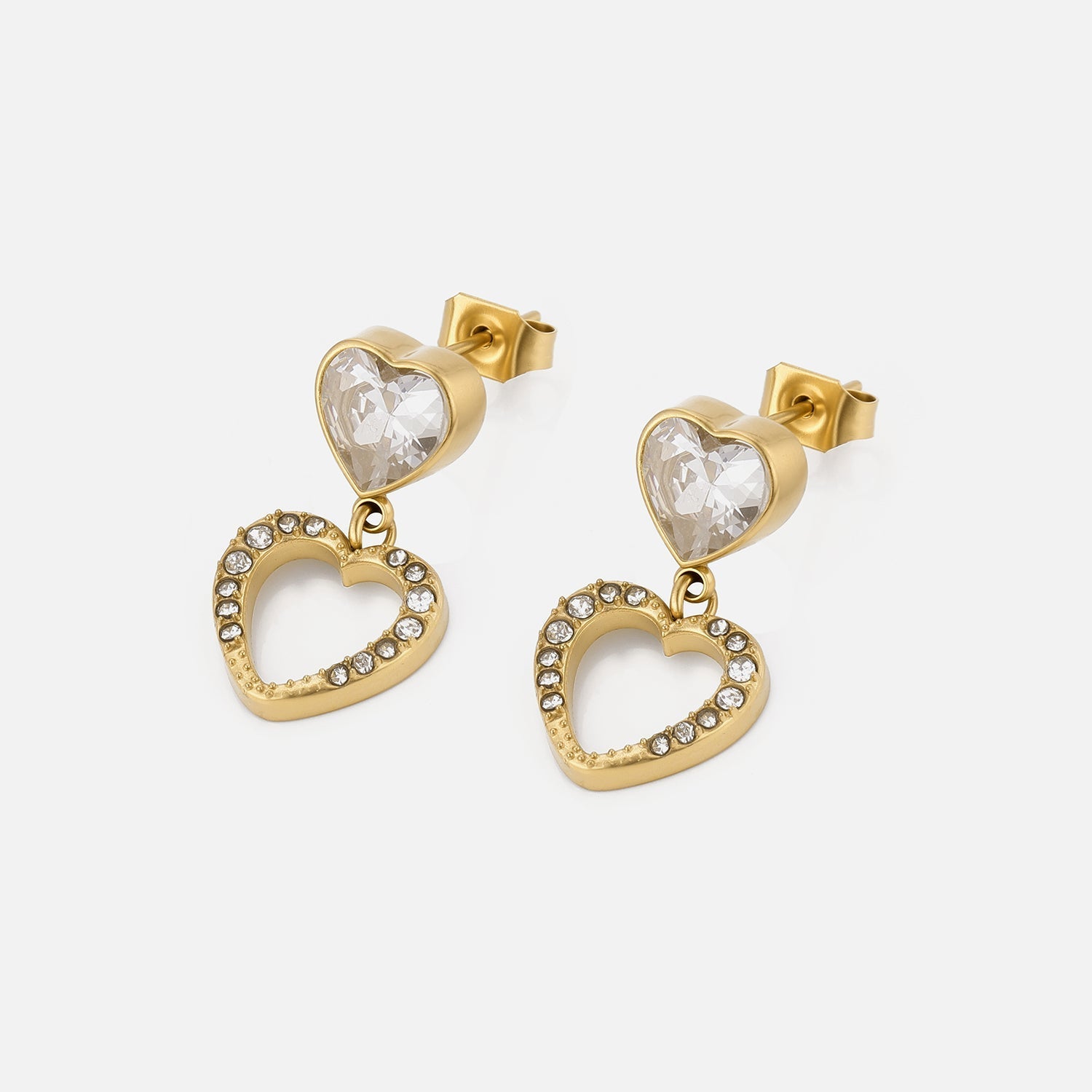 Oorstekers loved strass goud - Desieradenconcurrent.nl