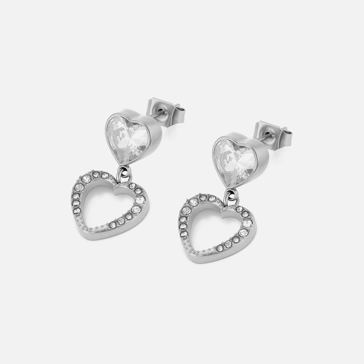 Oorstekers loved strass zilver - Desieradenconcurrent.nl