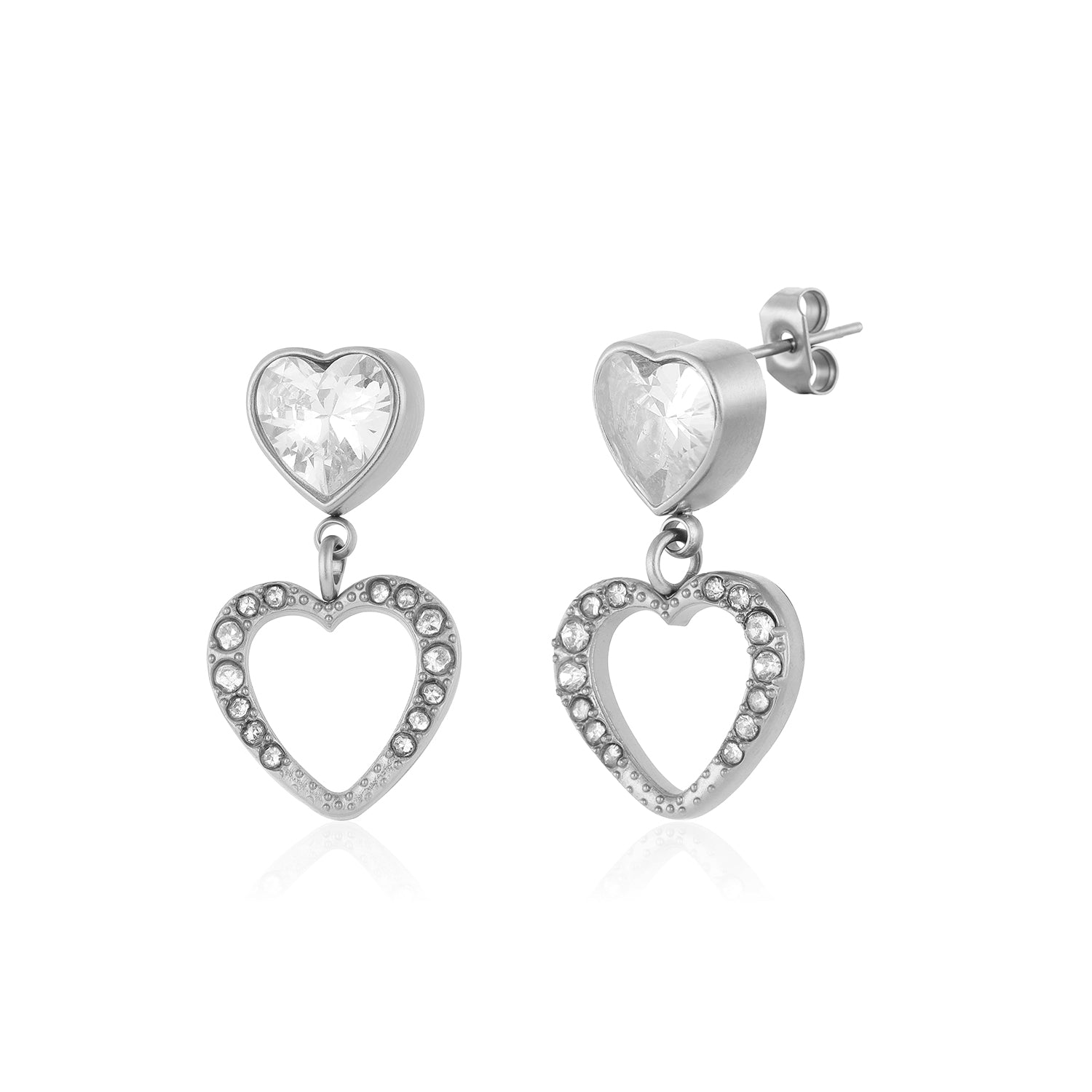 Oorstekers loved strass zilver - Desieradenconcurrent.nl
