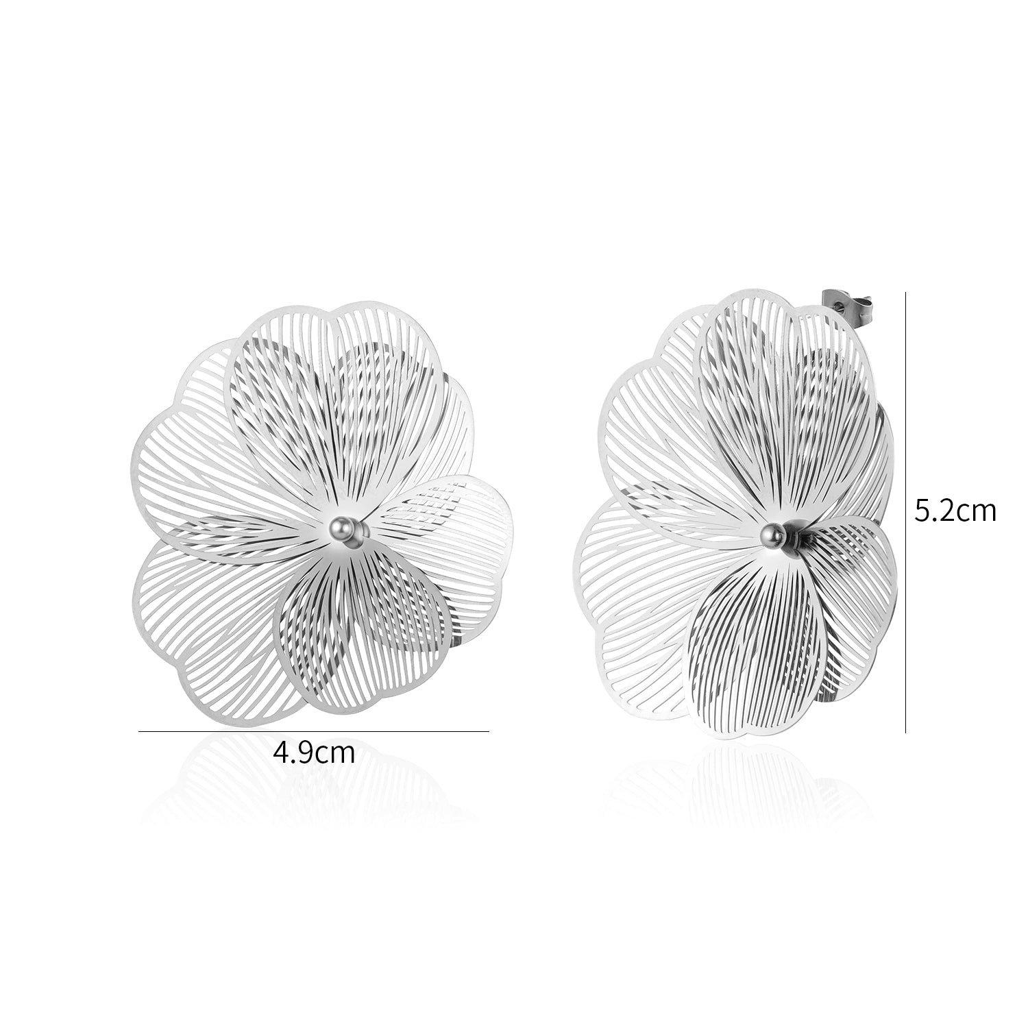 Oorstekers open blossom zilver - Desieradenconcurrent.nl